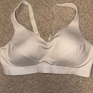 White Sports Bra with Adjustable Straps and Molded Cups
